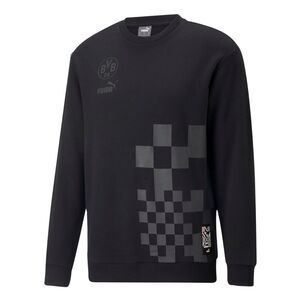 Puma Mens Brussia Dortmund Fc Printed Crew Neck Sweatshirt / Black